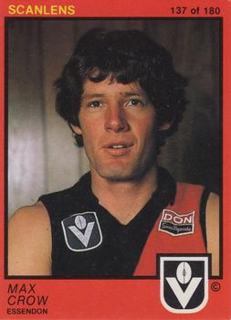 1982 Scanlens VFL #137 Max Crow Front